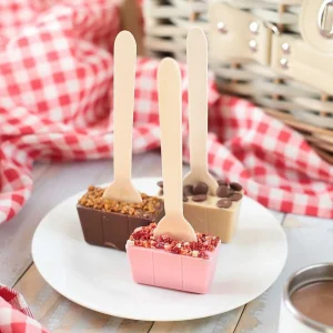 Cocoba Chocolate Best Of British>Best Of British Strawberries & Cream Hot Chocolate Spoon