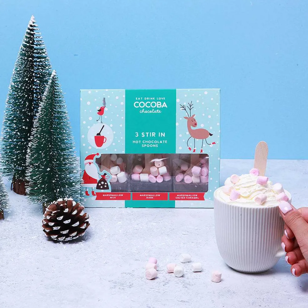 christmas_marshmallow_hot_4.webp Cocoba Chocolate Hot Chocolate Spoons>Christmas Marshmallow Hot Chocolate Spoons (3 Spoons)