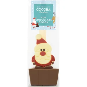 Cocoba Chocolate Hot Chocolate Spoons>Christmas Santa Milk Chocolate Hot Chocolate Spoon