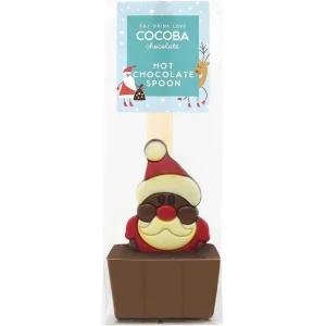 Cocoba Chocolate Hot Chocolate Spoons>Christmas Santa Milk Chocolate Hot Chocolate Spoon