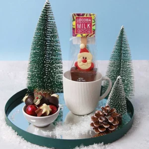 Cocoba Chocolate Hot Chocolate Spoons>Christmas Santa Milk Chocolate Hot Chocolate Spoon