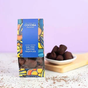 Cocoba Chocolate Chocolate Truffle Boxes>Cocoa Dusted Salted Toffee Truffles
