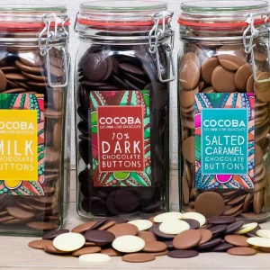 Cocoba Chocolate Chocolate Button Jars>70% Dark Chocolate Buttons Jar