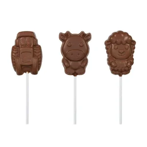 Cocoba Chocolate Chocolate Lollipops>Farmyard Lollipop Multipack (6 Lollipops)