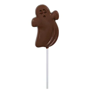 Cocoba Chocolate Chocolate Lollipops>Halloween Milk Chocolate Ghost Lollipop