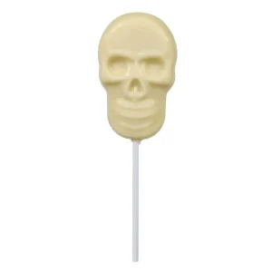 Cocoba Chocolate Chocolate Lollipops>Halloween White Chocolate Skull Lollipop