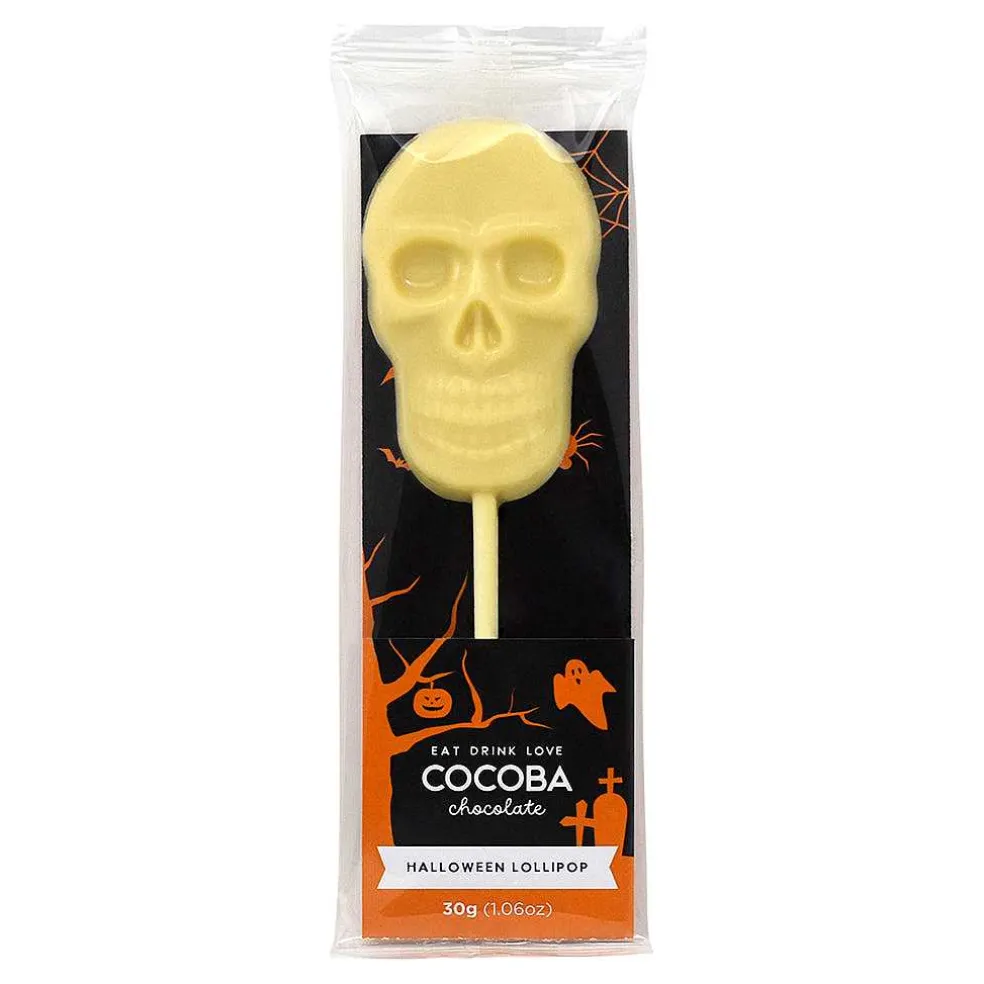 halloween_white_chocolate_1-1.webp Cocoba Chocolate Chocolate Lollipops>Halloween White Chocolate Skull Lollipop