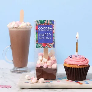 Cocoba Chocolate Hot Chocolate Spoons>Happy Birthday Marshmallow Milk Hot Chocolate Spoon