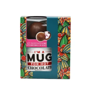 Cocoba Chocolate Hot Chocolate Bombs>Heart Marshmallow Hot Chocolate Bombe & Mug Gift Set