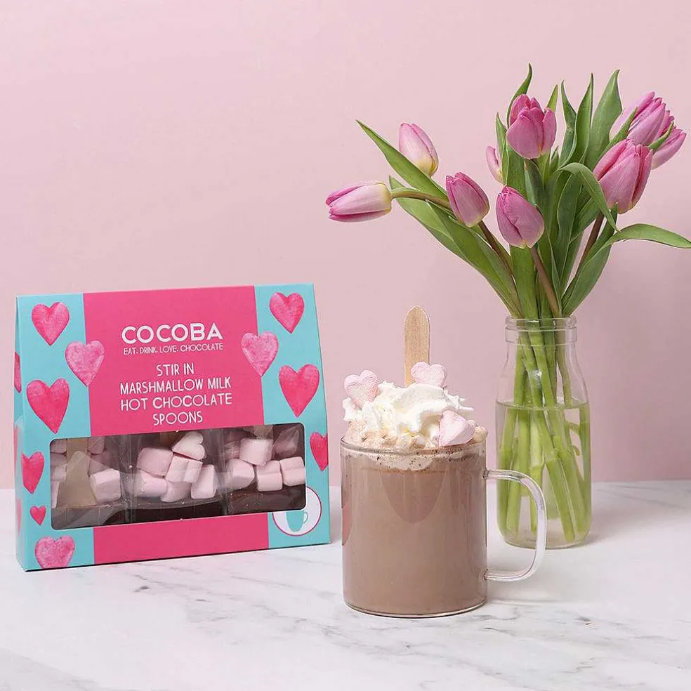 heart_marshmallow_hot_cho_0.webp Cocoba Chocolate Hot Chocolate Spoons>Heart Marshmallow Hot Chocolate Spoon Gift Set (3 Spoons)