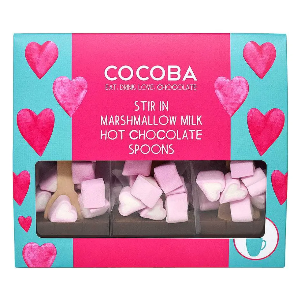 heart_marshmallow_hot_cho_1.webp Cocoba Chocolate Hot Chocolate Spoons>Heart Marshmallow Hot Chocolate Spoon Gift Set (3 Spoons)