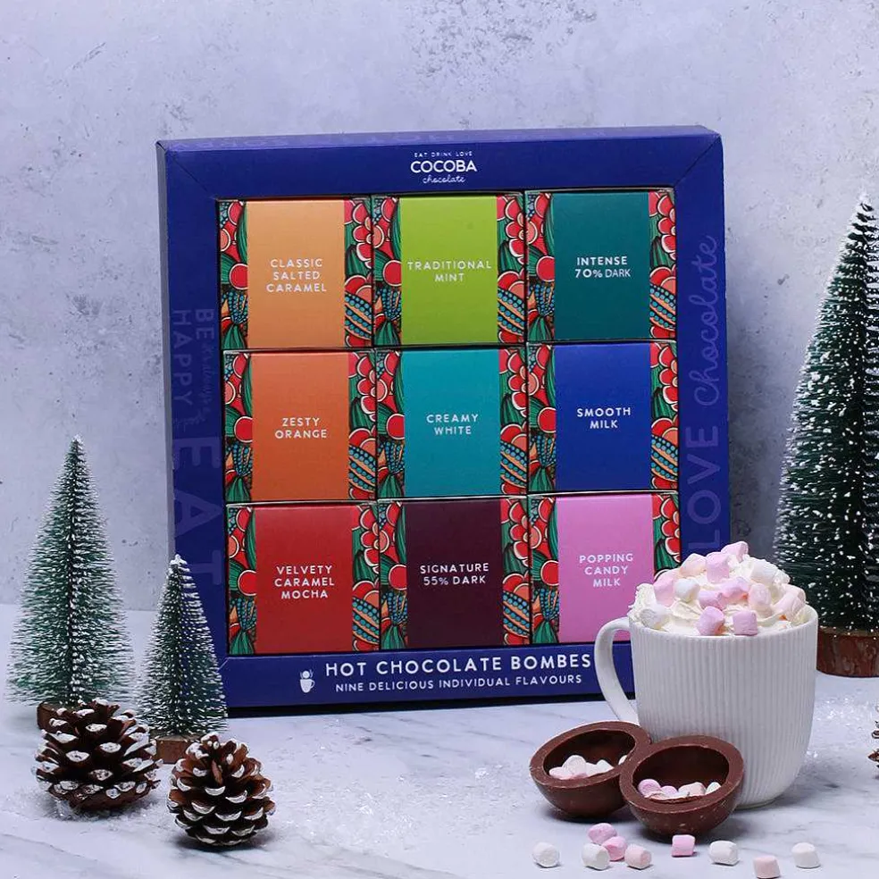 hot_chocolate_bombe_selec_2.webp Cocoba Chocolate Hot Chocolate Bombs>Hot Chocolate Bombe Selection Gift Box (9 Bombes)