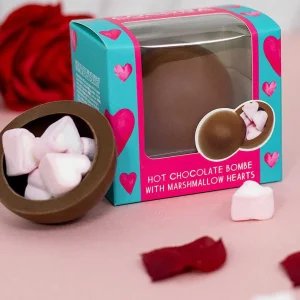 Cocoba Chocolate Hot Chocolate Bombs>Hot Chocolate Bombe With Heart Marshmallows (Single)