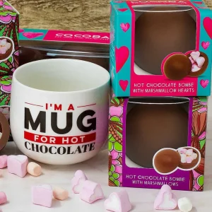 Cocoba Chocolate Hot Chocolate Bombs>Hot Chocolate Bombe With Heart Marshmallows (Single)