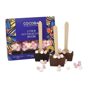 Cocoba Chocolate Hot Chocolate Spoons>Hot Chocolate Spoon Set With Mini Marshmallows (3 Spoons)