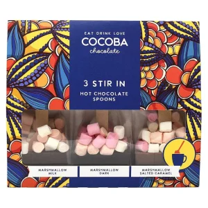 Cocoba Chocolate Hot Chocolate Spoons>Hot Chocolate Spoon Set With Mini Marshmallows (3 Spoons)