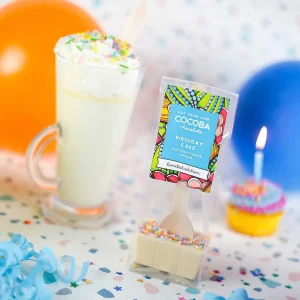 Cocoba Chocolate Hot Chocolate Spoons>Limited Edition Birthday Cake Hot Chocolate Spoon
