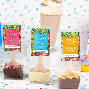 Cocoba Chocolate Hot Chocolate Spoons>Limited Edition Milk Hot Chocolate Spoon With Candy Coated Beans