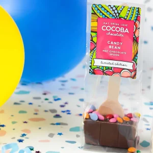Cocoba Chocolate Hot Chocolate Spoons>Limited Edition Milk Hot Chocolate Spoon With Candy Coated Beans