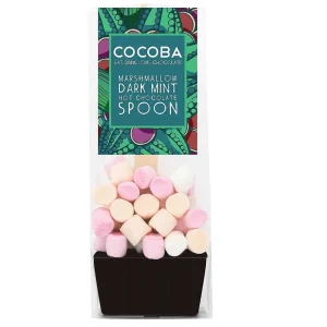Cocoba Chocolate Hot Chocolate Spoons>Marshmallow Dark Mint Hot Chocolate Spoon
