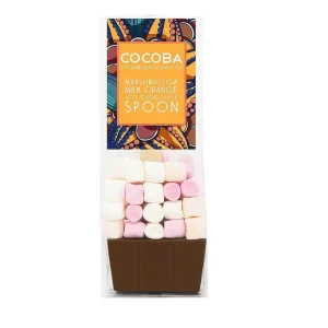 Cocoba Chocolate Hot Chocolate Spoons>Marshmallow Orange Hot Chocolate Spoon