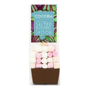 Cocoba Chocolate Hot Chocolate Spoons>Marshmallow Salted Caramel Hot Chocolate Spoon