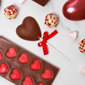 Cocoba Chocolate Miniature Chocolate Bars>Milk Chocolate Heart Lollipop