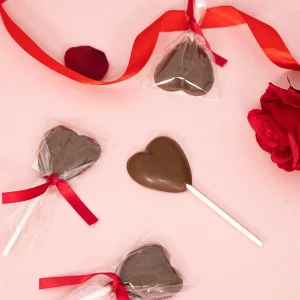 Cocoba Chocolate Novelty Chocolate>Milk Chocolate Heart Lollipop