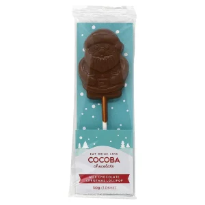 Cocoba Chocolate Chocolate Lollipops>Milk Chocolate Santa Lollipop