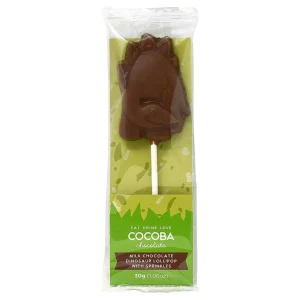 Cocoba Chocolate Chocolate Lollipops>Milk Chocolate Stegosaurus Lollipop With Sprinkles