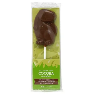 Cocoba Chocolate Party Bag Fillers>Milk Chocolate T-Rex Lollipop With Sprinkles