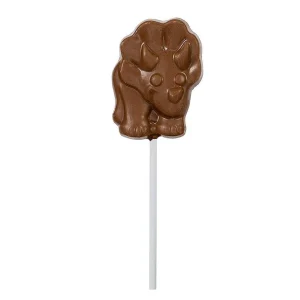 Cocoba Chocolate Party Bag Fillers>Milk Chocolate Triceratops Lollipop With Sprinkles