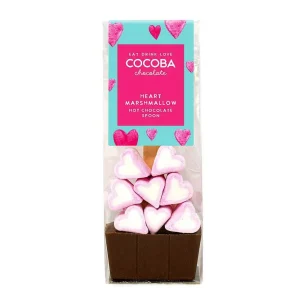 Cocoba Chocolate Hot Chocolate Spoons>Milk Hot Chocolate Spoon With Heart Marshmallows