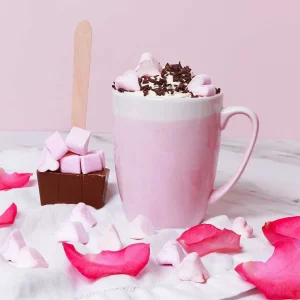 Cocoba Chocolate Hot Chocolate Spoons>Milk Hot Chocolate Spoon With Heart Marshmallows
