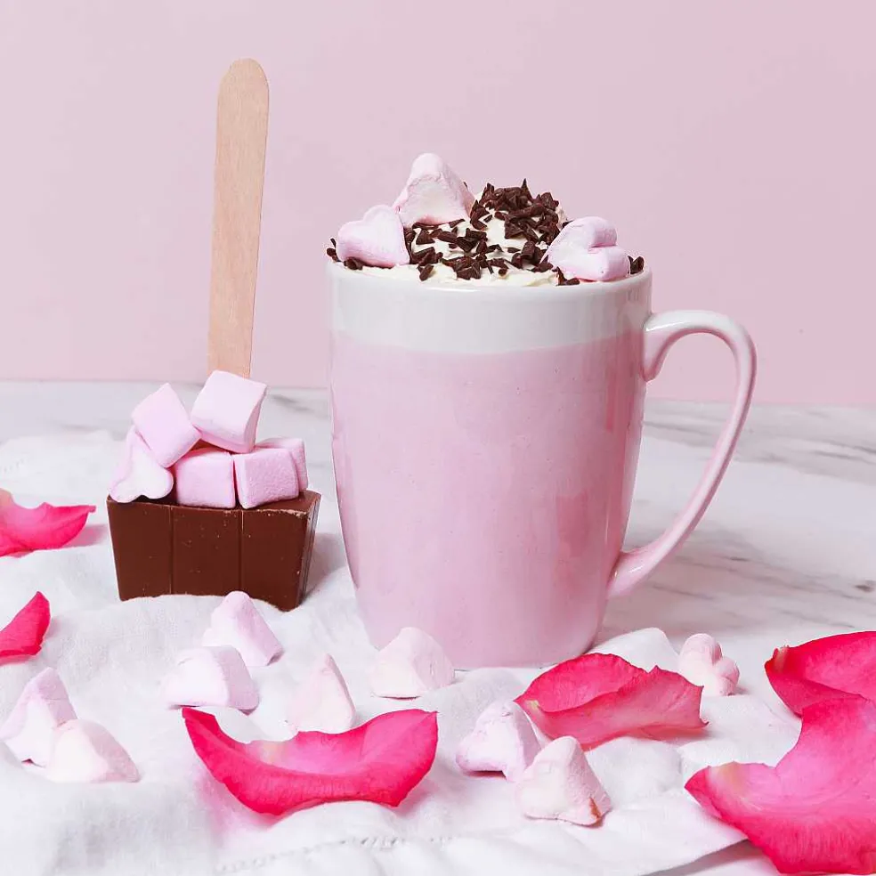milk_hot_chocolate_spoon__5.webp Cocoba Chocolate Hot Chocolate Spoons>Milk Hot Chocolate Spoon With Heart Marshmallows