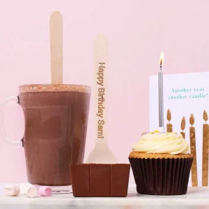 Cocoba Chocolate Novelty Chocolate>Personalised Milk Hot Chocolate Spoon