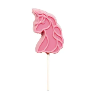 Cocoba Chocolate Miniature Chocolate Bars>Pink Unicorn Lollipop With Sprinkles