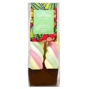 Cocoba Chocolate Hot Chocolate Spoons>Rainbow Marshmallow Milk Hot Chocolate Spoon