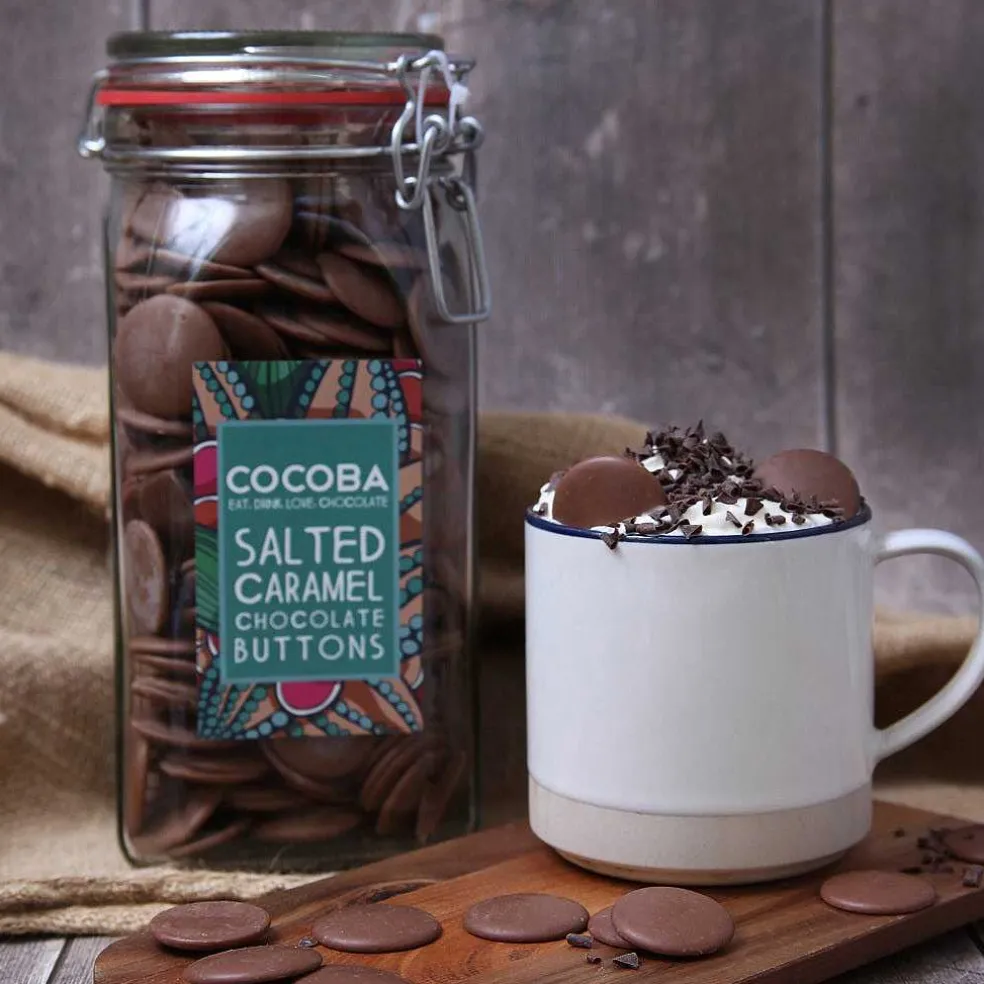 salted_caramel_chocolate__1.webp Cocoba Chocolate Chocolate Button Jars>Salted Caramel Chocolate Buttons Jar