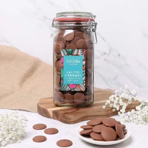 Cocoba Chocolate Chocolate Button Jars>Salted Caramel Chocolate Buttons Jar