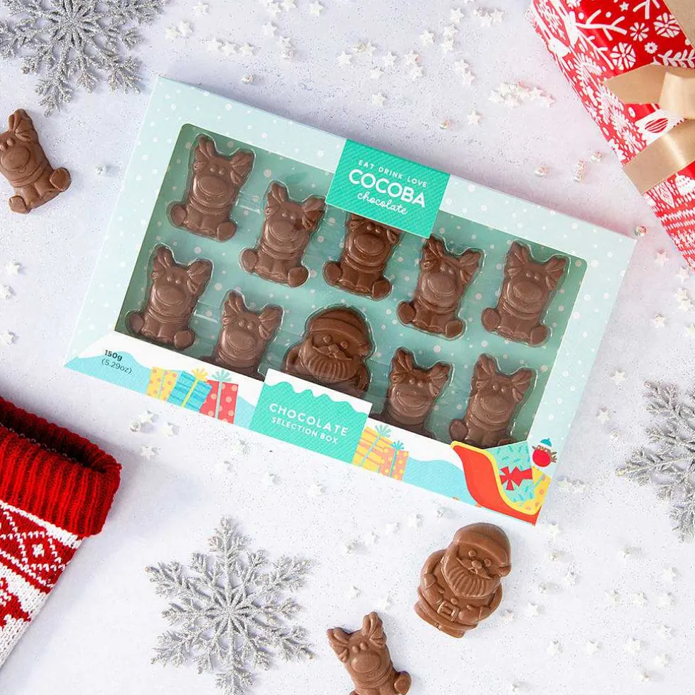 santa__his_reindeer_choco_1.webp Cocoba Chocolate Novelty Chocolate>Santa & His Reindeer Chocolate Bites