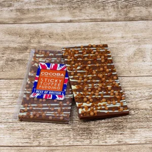 Cocoba Chocolate Best Of British>Sticky Toffee Pudding Chocolate Bar
