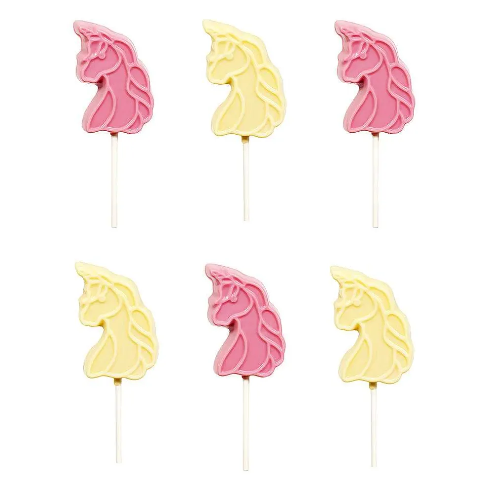 unicorn_lollipop_multipac_2-2.webp Cocoba Chocolate Novelty Chocolate>Unicorn Lollipop Multipack (6 Lollipops)