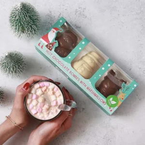 Cocoba Chocolate Hot Chocolate Bombs>Vegan Christmas Character Hot Chocolate Bombe With Mini Marshmallows