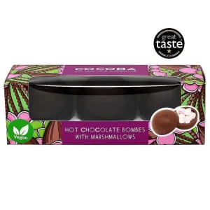 Cocoba Chocolate Hot Chocolate Bombs>Vegan Dark Chocolate Hot Chocolate Bombes (3 Bombes)