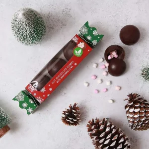 Cocoba Chocolate Hot Chocolate Bombs>Vegan Dark Hot Chocolate Bombe Cracker With Marshmallows
