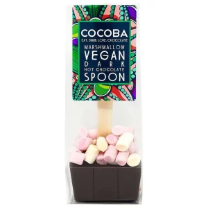 Cocoba Chocolate Hot Chocolate Spoons>Vegan Marshmallow Dark Chocolate Hot Chocolate Spoon