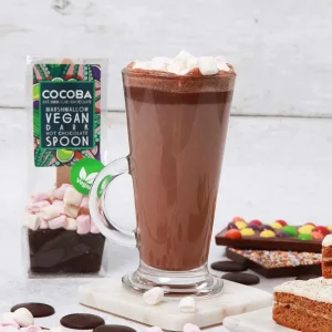 Cocoba Chocolate Hot Chocolate Spoons>Vegan Marshmallow Dark Chocolate Hot Chocolate Spoon