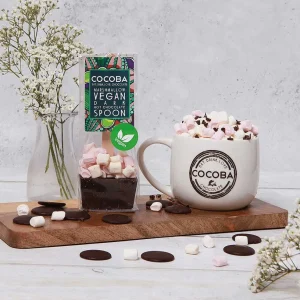 Cocoba Chocolate Hot Chocolate Spoons>Vegan Marshmallow Dark Chocolate Hot Chocolate Spoon