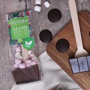 Cocoba Chocolate Hot Chocolate Spoons>Vegan Marshmallow Milk Chocolate Hot Chocolate Spoon
